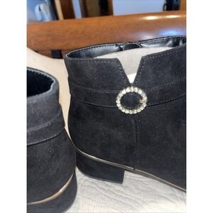 Children's Place NWT Size 5 Faux Black Suede Dress Ankle Boot Girls
